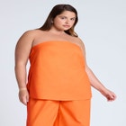 Linen Blend Column Tube Top image number null