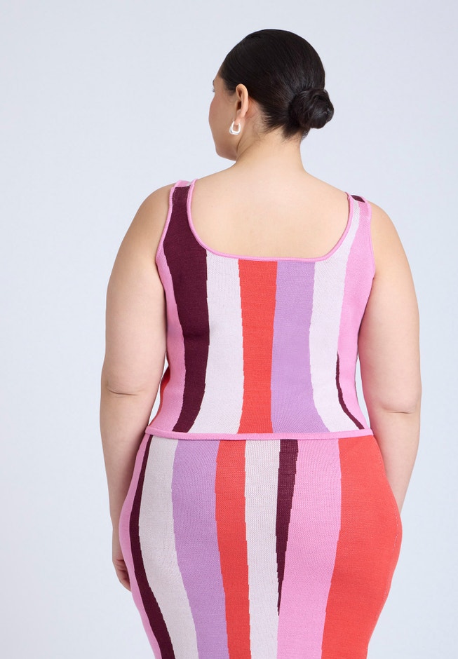 Intarsia Square Neck Tank image number null