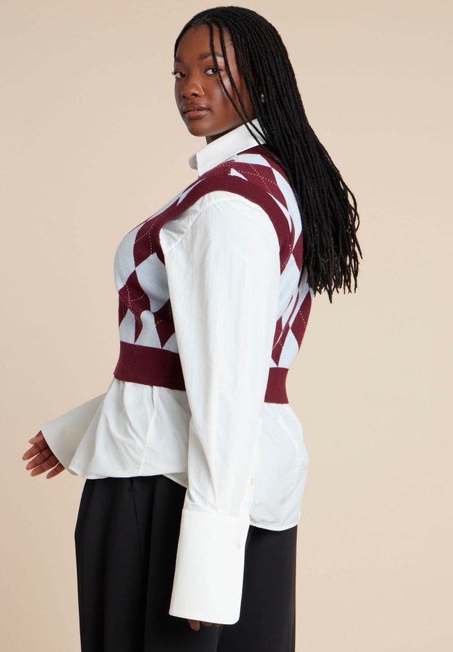 Intarsia Sweater Vest image number 2