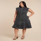 Fit And Flare Denim Dress image number null
