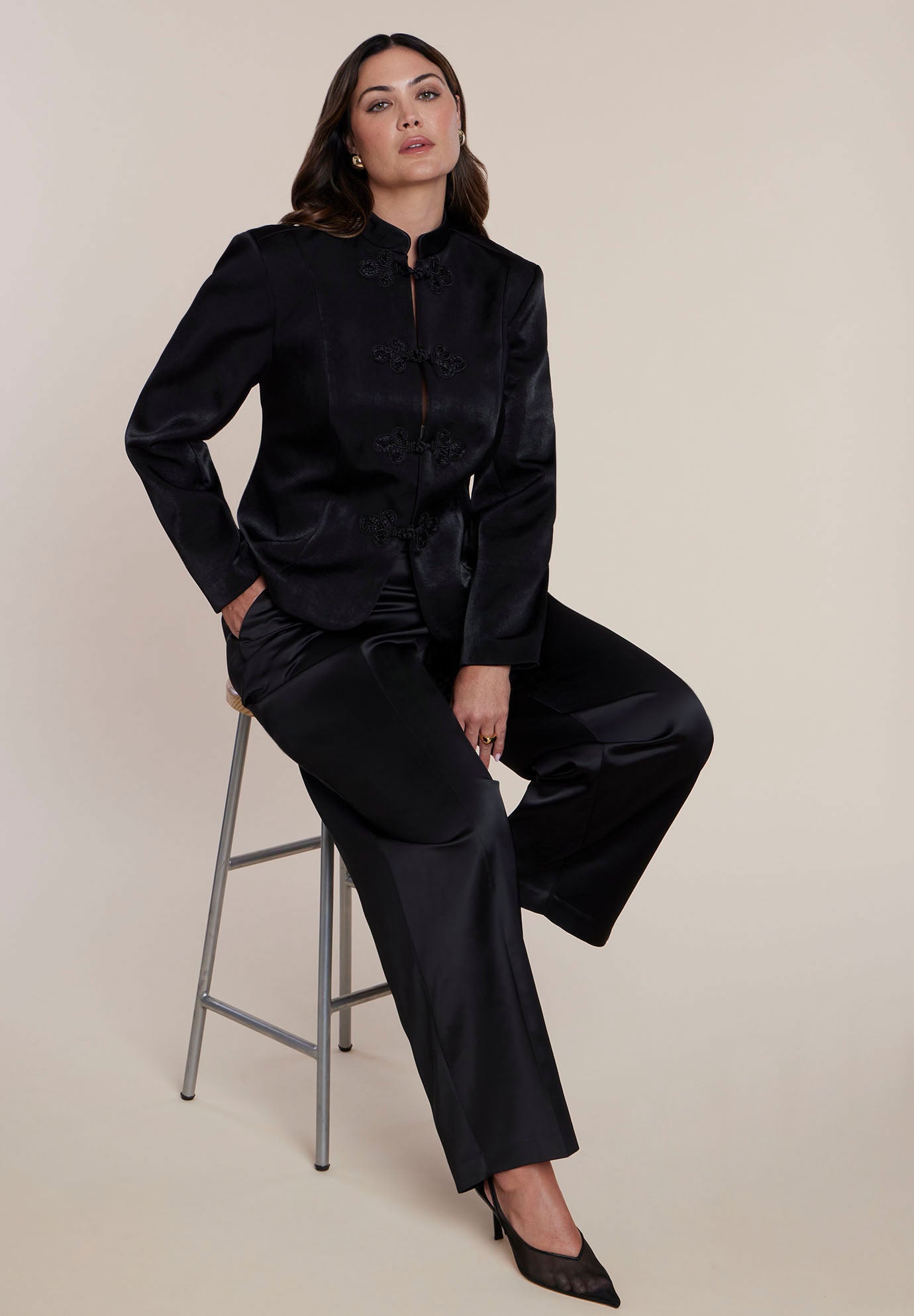 Fitted Satin Jacket image number 3