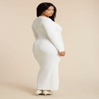 Ruffle Placket Sweater Dress image number null