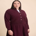 Gold Button Cropped Cardigan image number null