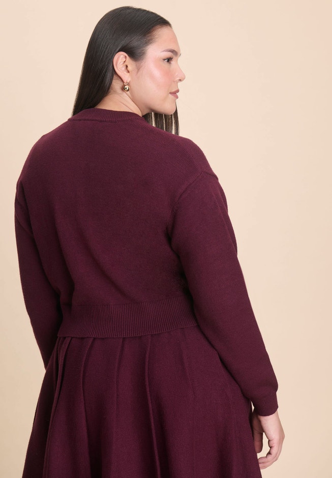Gold Button Cropped Cardigan image number 2
