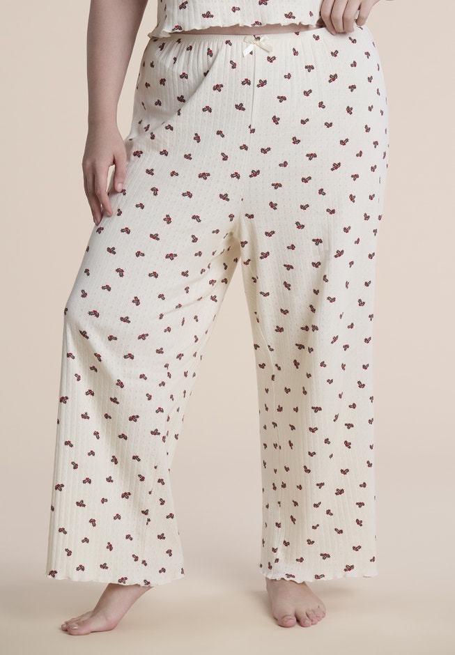 Printed Pointelle Pajama Set image number 3