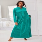 Smocked Velour Long Robe image number null