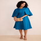 Plus Size Elbow Sleeve Fit-and-Flare Dress with Bolero Jacket &ndash; 2-Piece Suit image number null