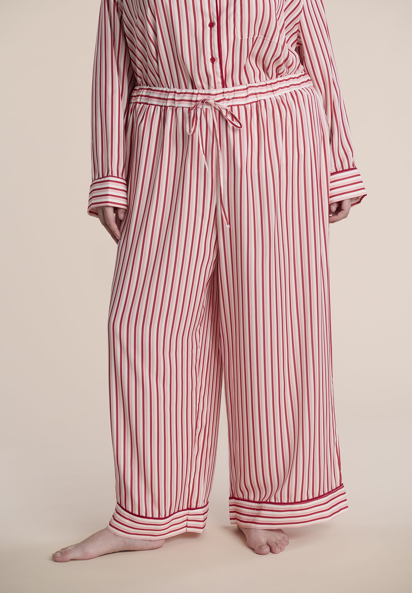 Striped Satin Pajama Set image number 3