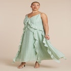 Textured Ruffle Cami Dress image number null