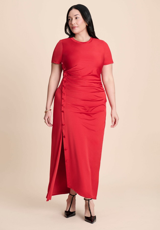 Slinky Dress W Buttons image number 1