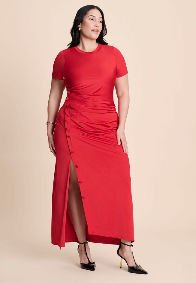 Slinky Dress W Buttons image number 2