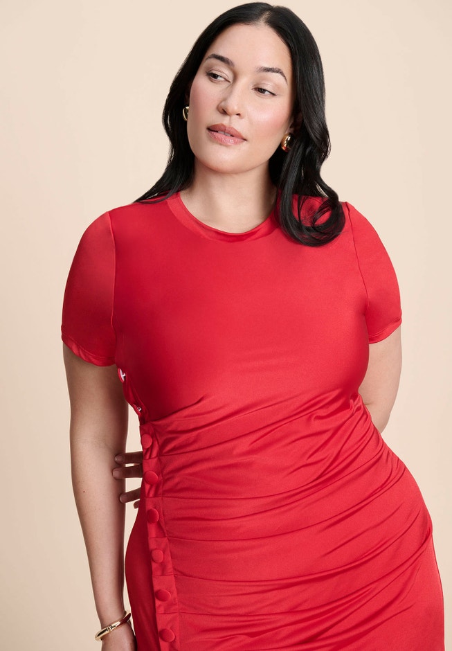 Slinky Dress W Buttons image number 4