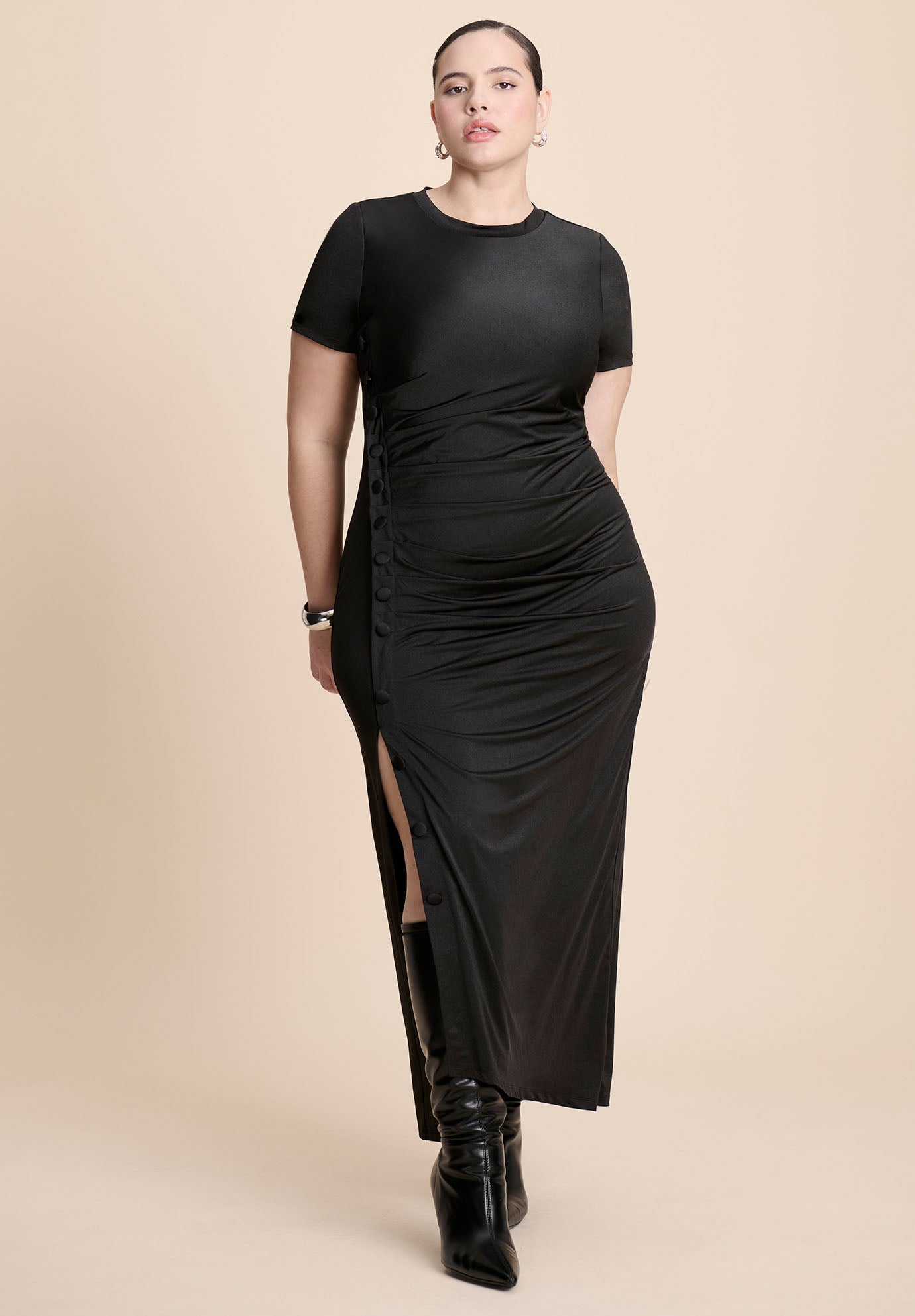 Slinky Dress W Buttons image number 1