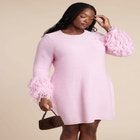 Textured Sleeve Mini Dress image number null