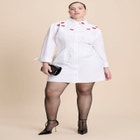 Embroidered Mini Shirt Dress image number null