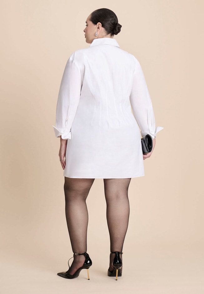 Embroidered Mini Shirt Dress image number 5