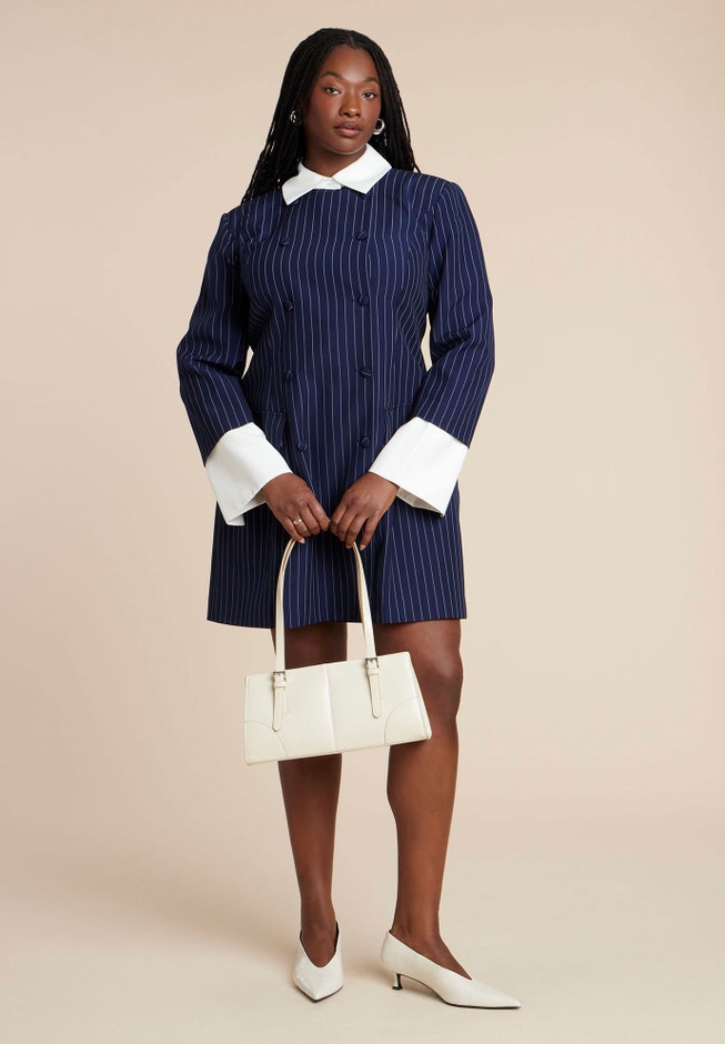 Twofer Pinstripe Blazer Dress image number 1