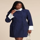 Twofer Pinstripe Blazer Dress image number null