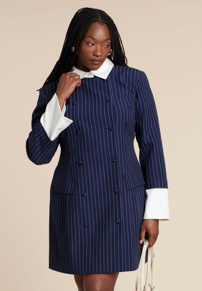 Twofer Pinstripe Blazer Dress image number 2