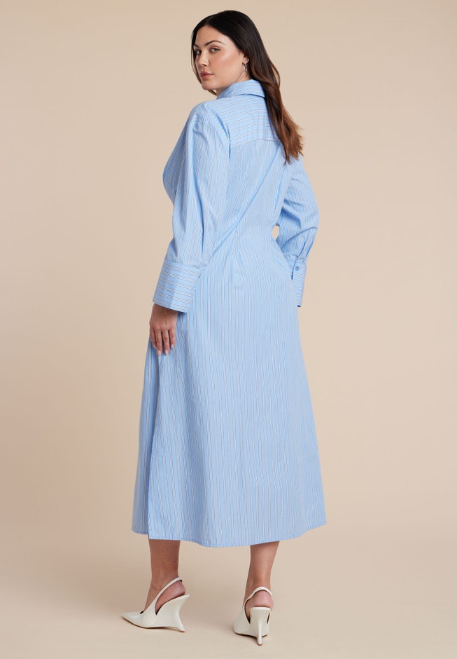 Maxi Shirt Dress With Tie image number 4