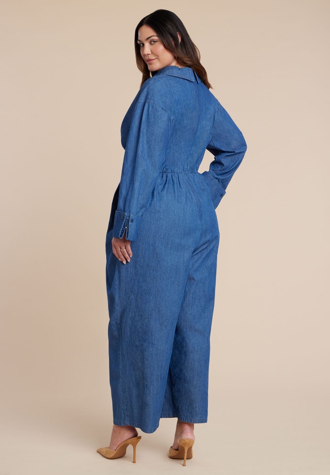Chambray Pleated Jumpsuit image number 2