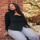 Scoop Neck Jacket With Bow image number null