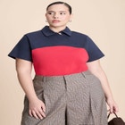 Asym Zipper Neck Polo Shirt image number null