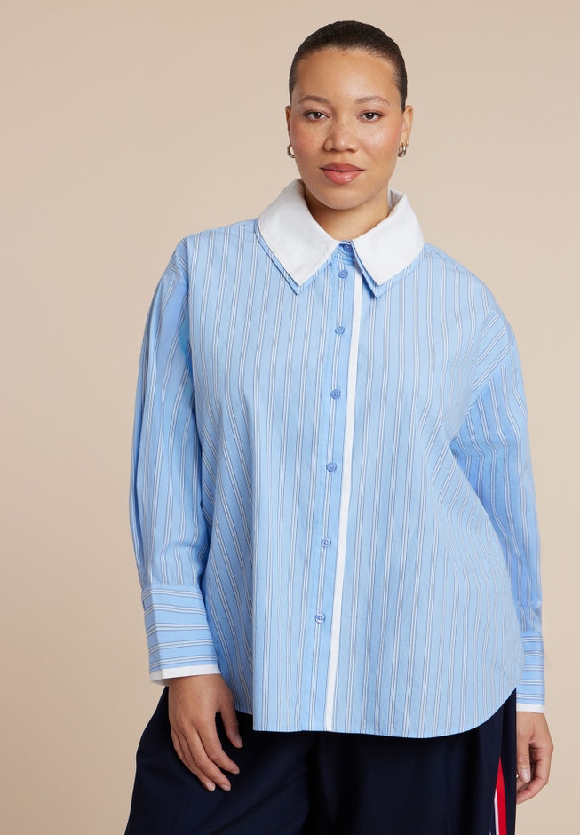 Double Collared Button Up Top image number 1