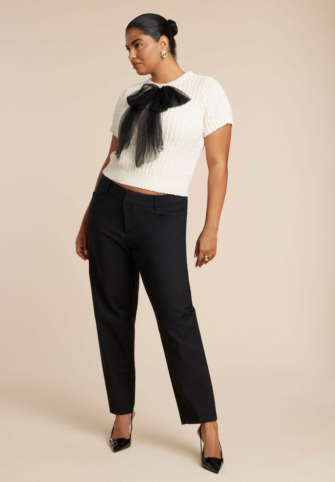 Sweater With Sheer Bow