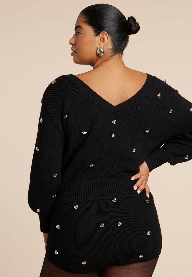 Heart Embellished Sweater image number 2