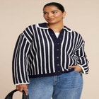 Striped Cardigan image number null