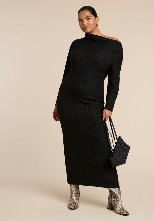High Collar Sweater Dress image number 1