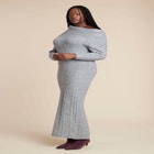 High Collar Sweater Dress image number null