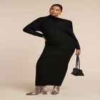 High Collar Sweater Dress image number null