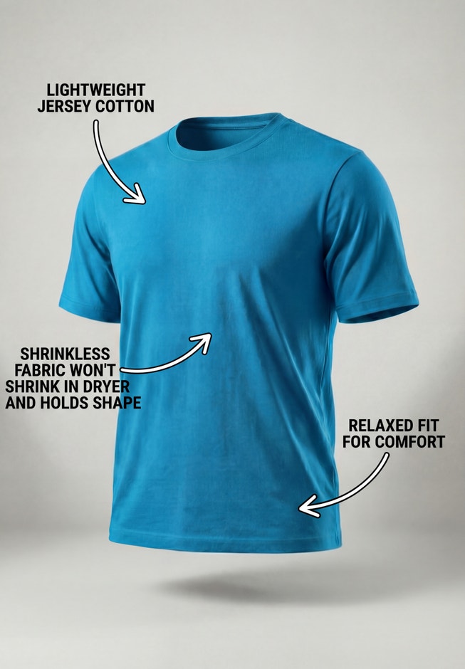 Shrink-Less&trade; Lightweight Crewneck T-Shirt image number 1