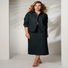 Classic Cotton Denim Midi Skirt image number null