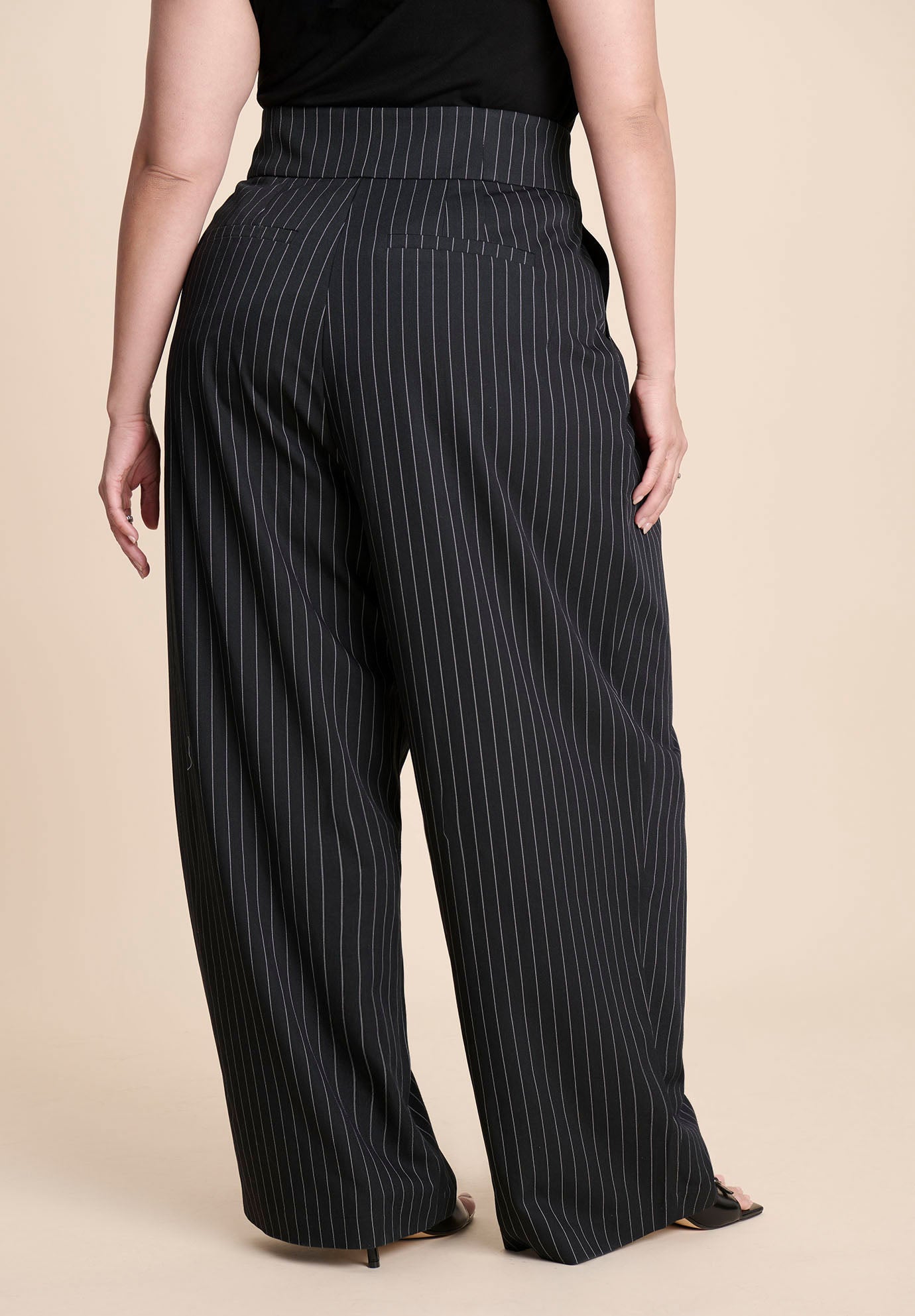 Corset Pinstripe Wide Leg Trouser image number 1