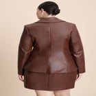 Faux Leather Split Hem Jacket image number null