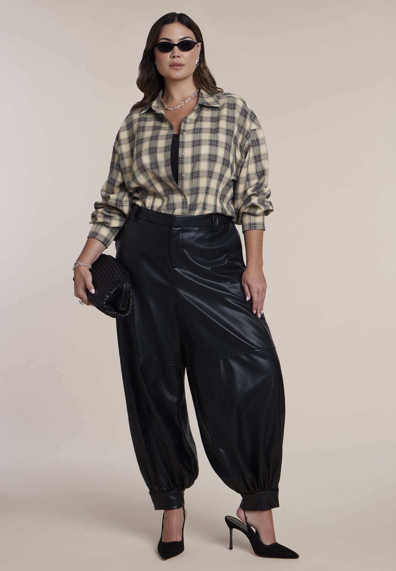Faux Leather Balloon Pant image number 1