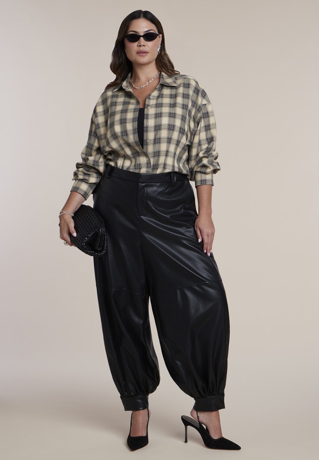 Faux Leather Balloon Pant image number 1