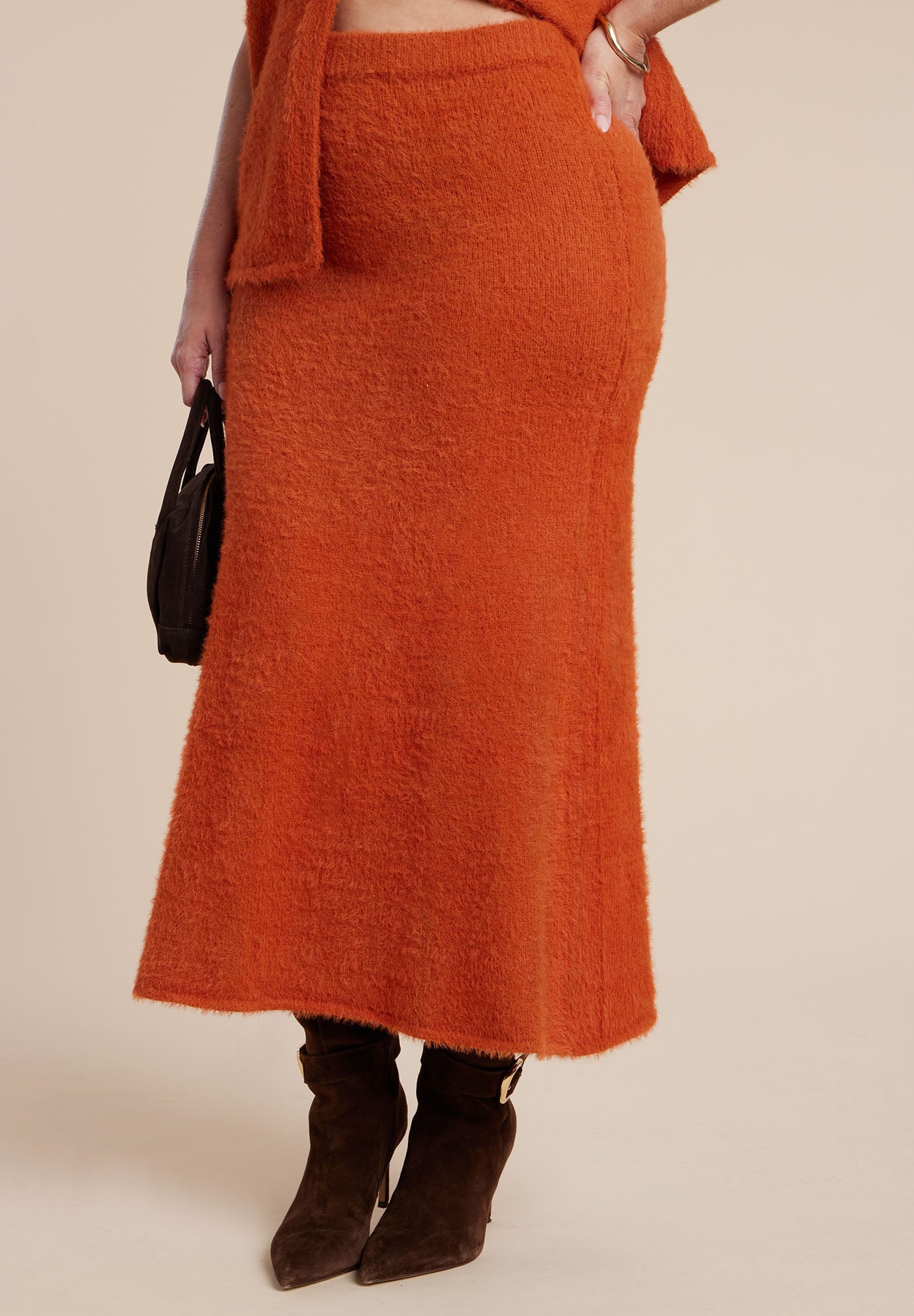 Fuzzy Maxi Sweater Skirt image number 1