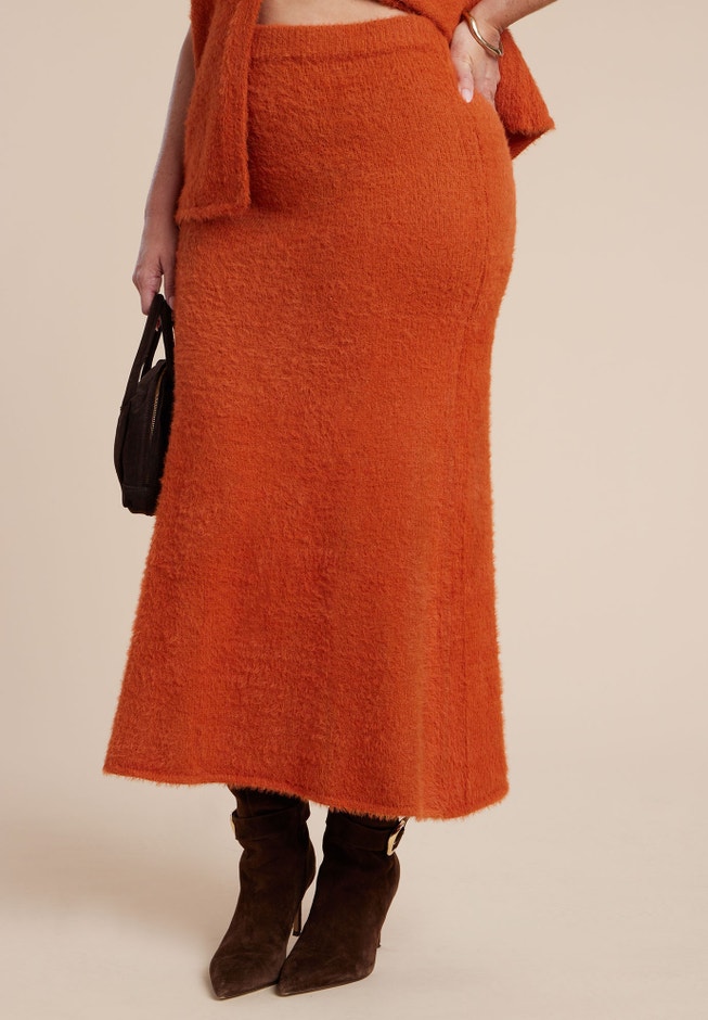 Fuzzy Maxi Sweater Skirt image number 1