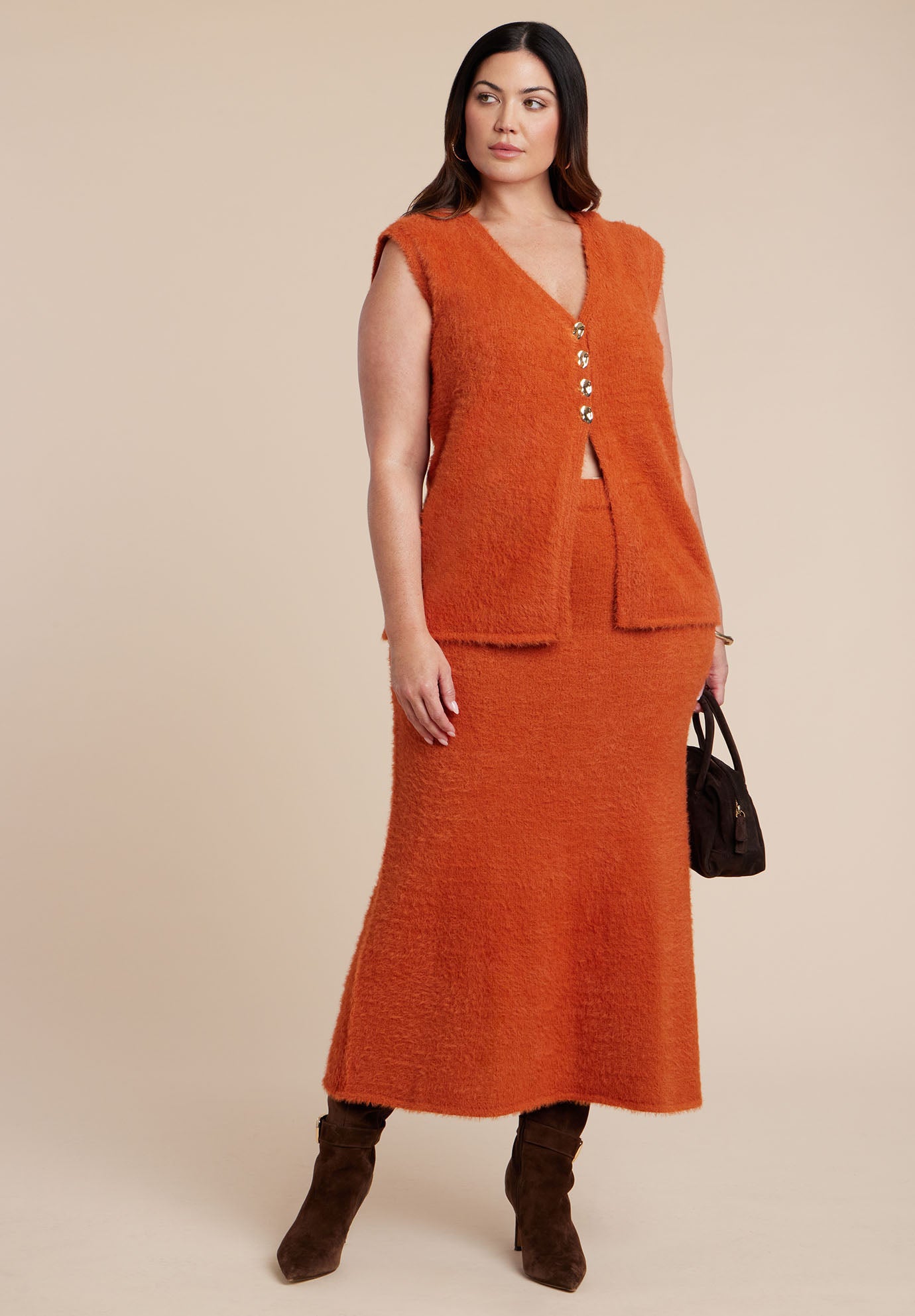 Fuzzy Maxi Sweater Skirt image number 3