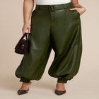 Belted Faux Leather Balloon Pant image number null