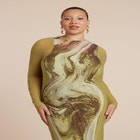 Printed Mesh Dress image number null