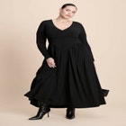 Plunge Neck Knit Dress image number null