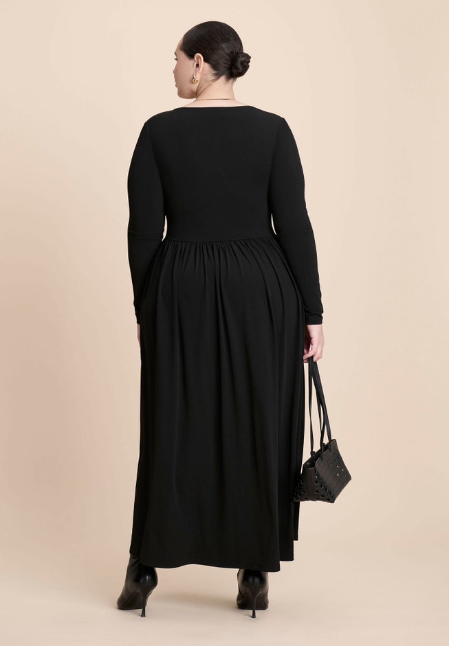 Plunge Neck Knit Dress image number 3
