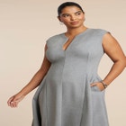 Notch Seam Detail Ponte Dress image number null