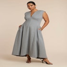 Notch Seam Detail Ponte Dress image number null