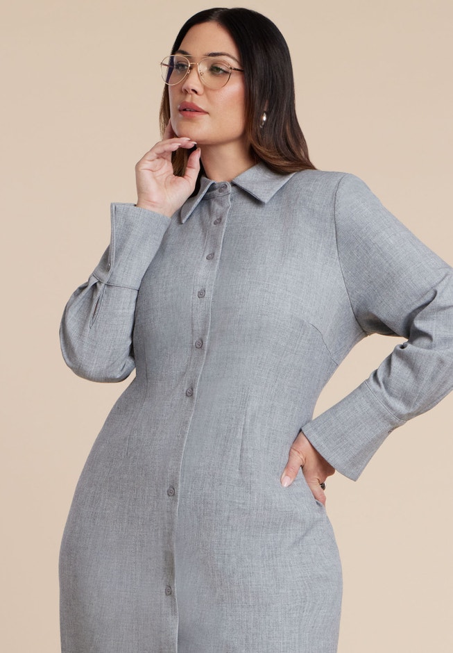 Collared Midi Dress | ELOQUII Collared Midi Dress | ELOQUII